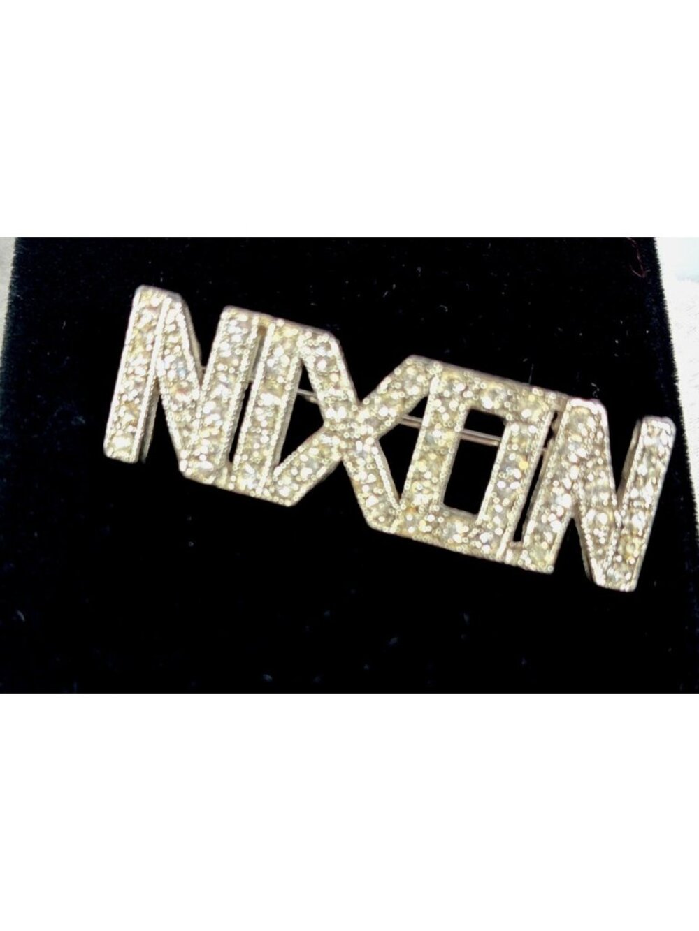 Vintage 1960s Nixon Rhinestone Political Campaign Pin